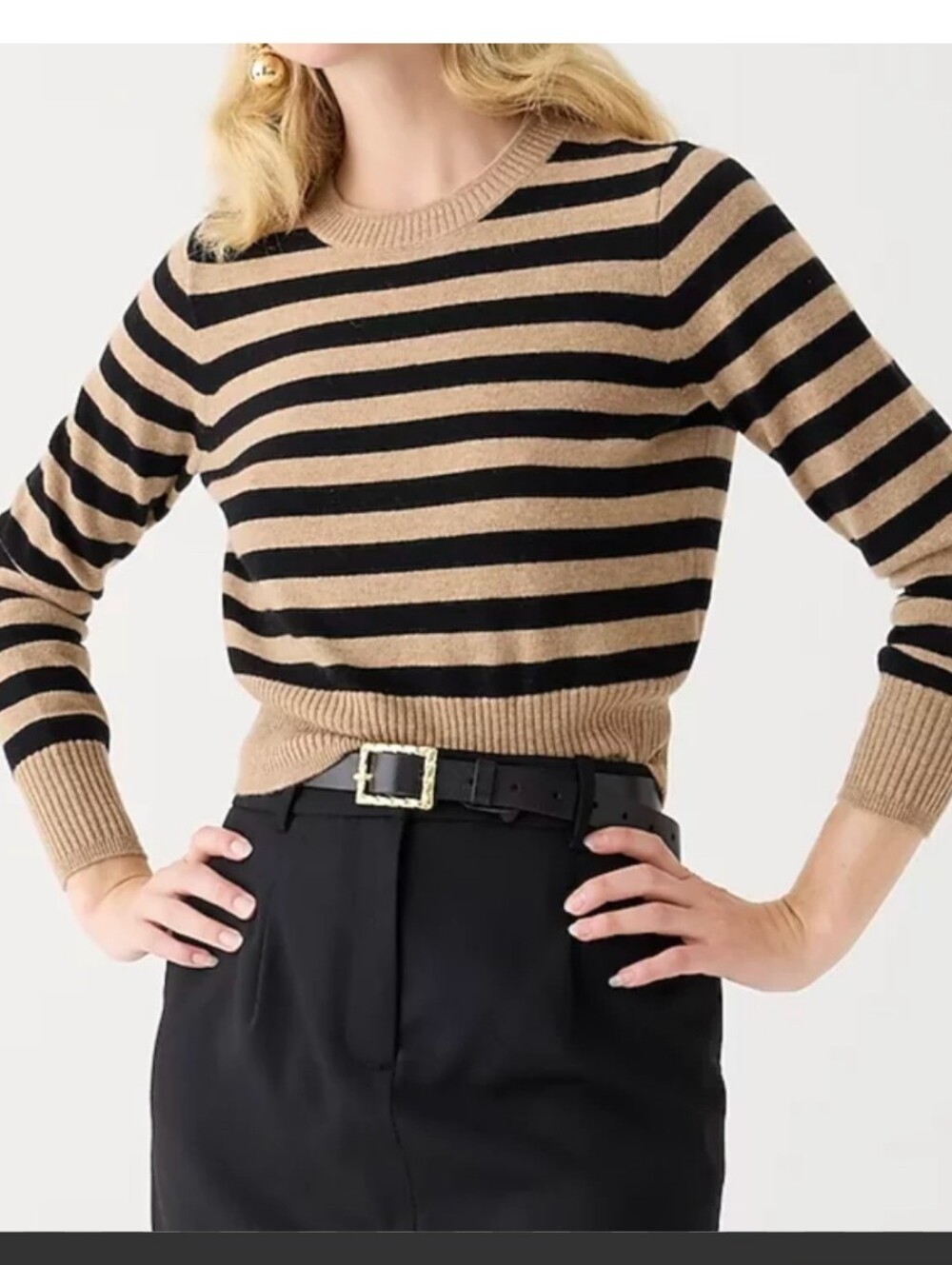 J Crew Stripe Cashmere Sweater